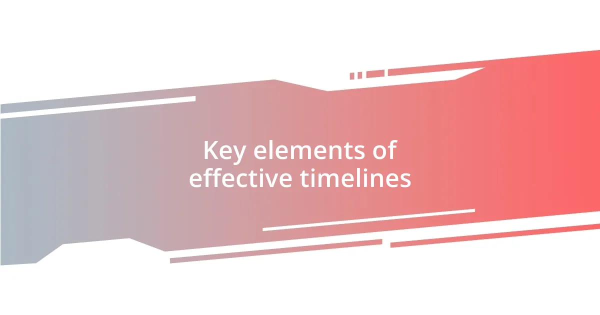 Key elements of effective timelines